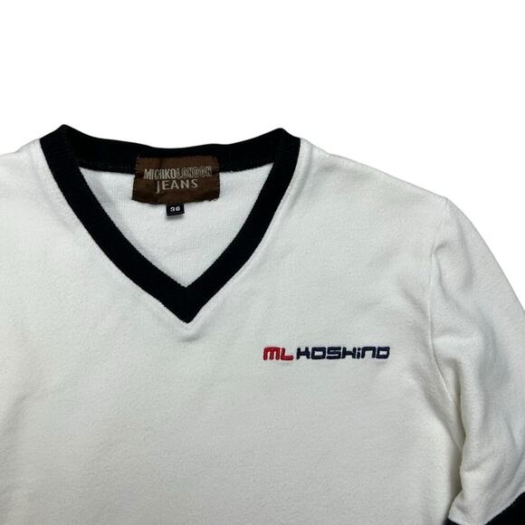 Michiko London Y2K Contrast Stripe Lightweight Sweater - Picture 2 of 5